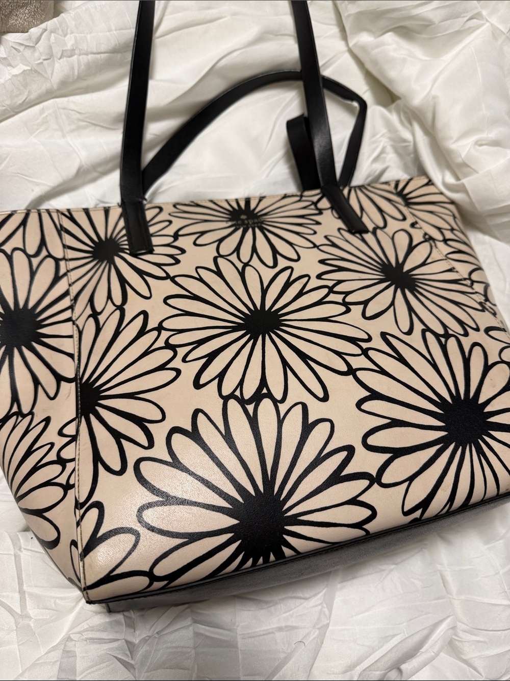 Kate spade Floral Print Tote Bag in Beige and Black